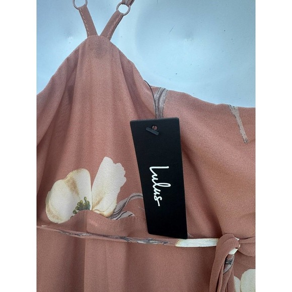 Lulus All Mine Rusty Rose Floral Print High-Low Wrap Maxi Dress Small New!! - Picture 11 of 16